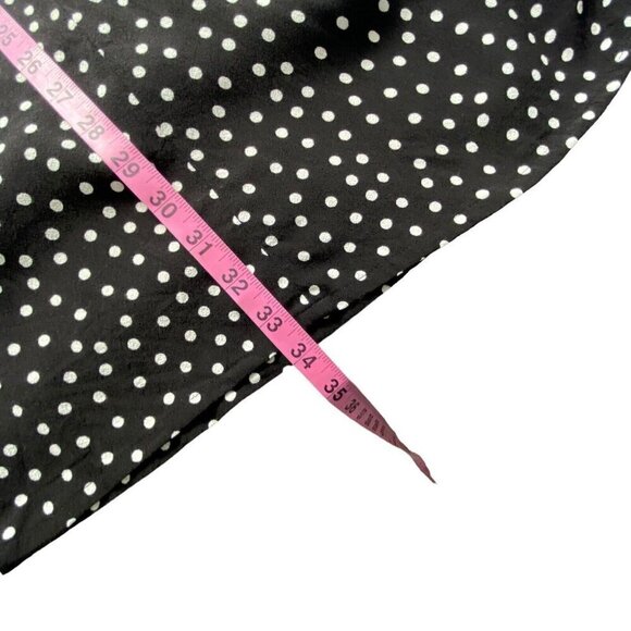 BRAVISSIMO Curvy Polka Dot Faux Wrap Dress V Neck Sleeveless Black White 10 - Picture 13 of 16